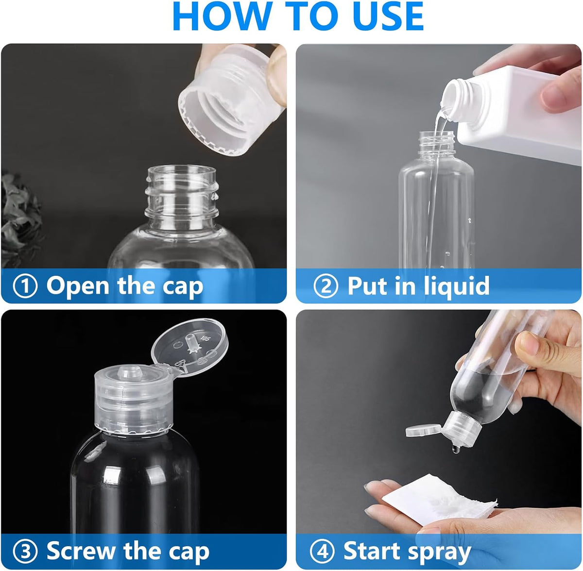 DTDNZKN 4 Pack 3.4 Oz (100ml) TSA Approved Travel Bottles for Toiletries