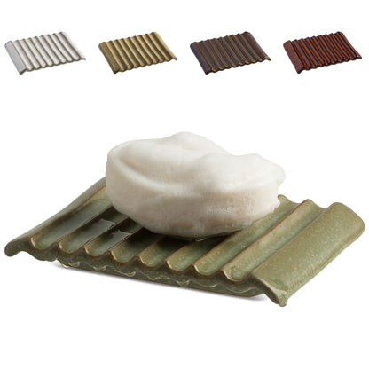 Zoeeker Self Draining Soap Dish, Ceramic Bar Soap Holder with Drainage