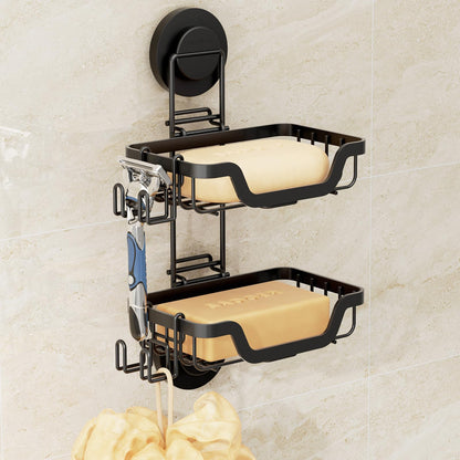 LEVERLOC Soap Holder, Soap Dish for Shower, Suction Cup Bar Soap Holder