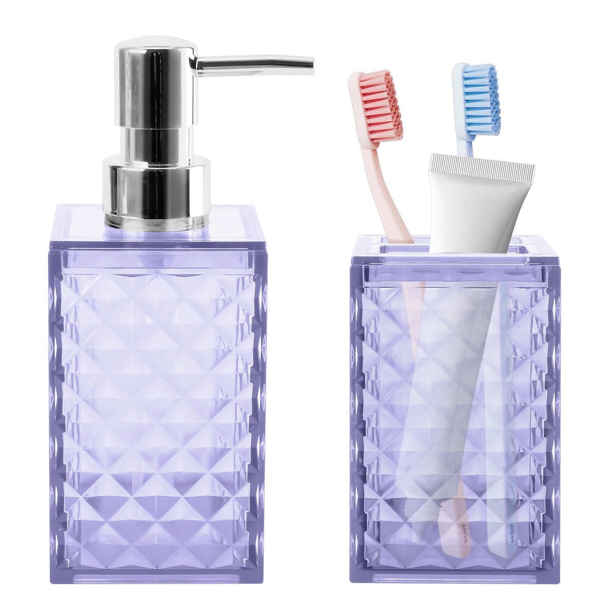 4 PCS Blue Bathroom Accessory Set,Plastic Bathroom Accessories Sets