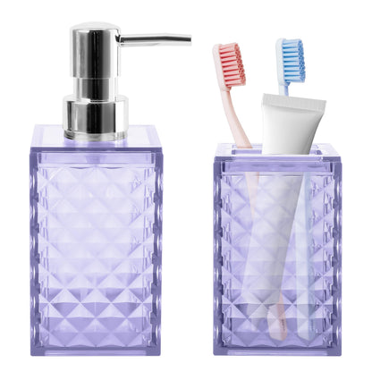 4 PCS Blue Bathroom Accessory Set,Plastic Bathroom Accessories Sets