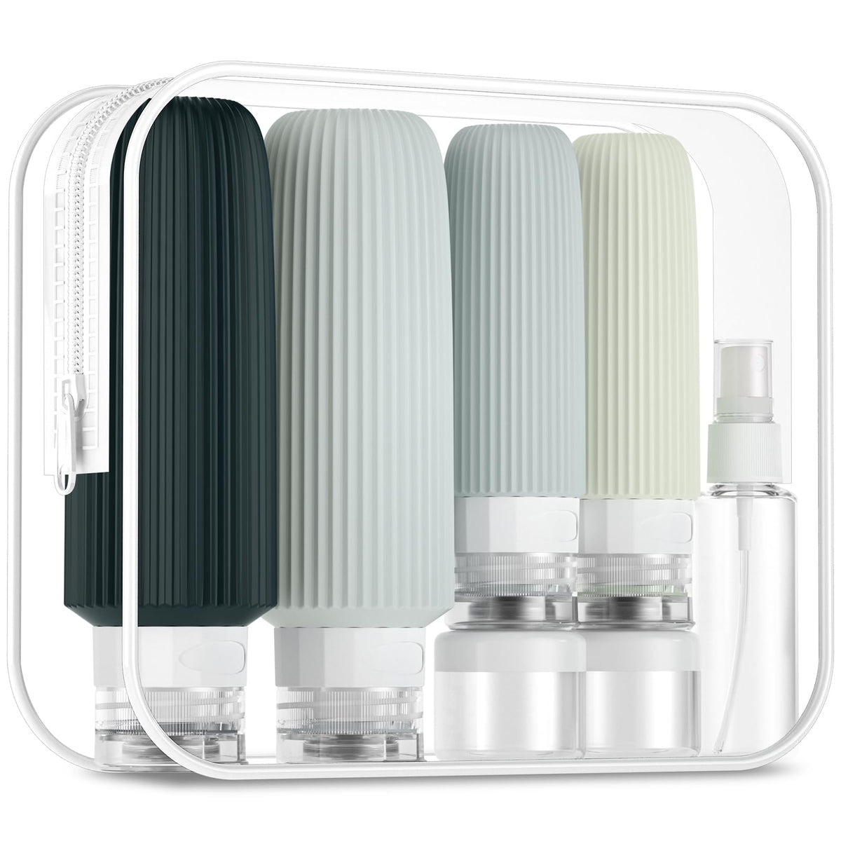 Mrsdry 16 Pack Travel Bottles Set, TSA Approved Leak Proof Silicone Squeezable Containers for Toiletries, Refillable Travel Accessories for Conditioner, Shampoo, Lotion & Body Wash Accessories
