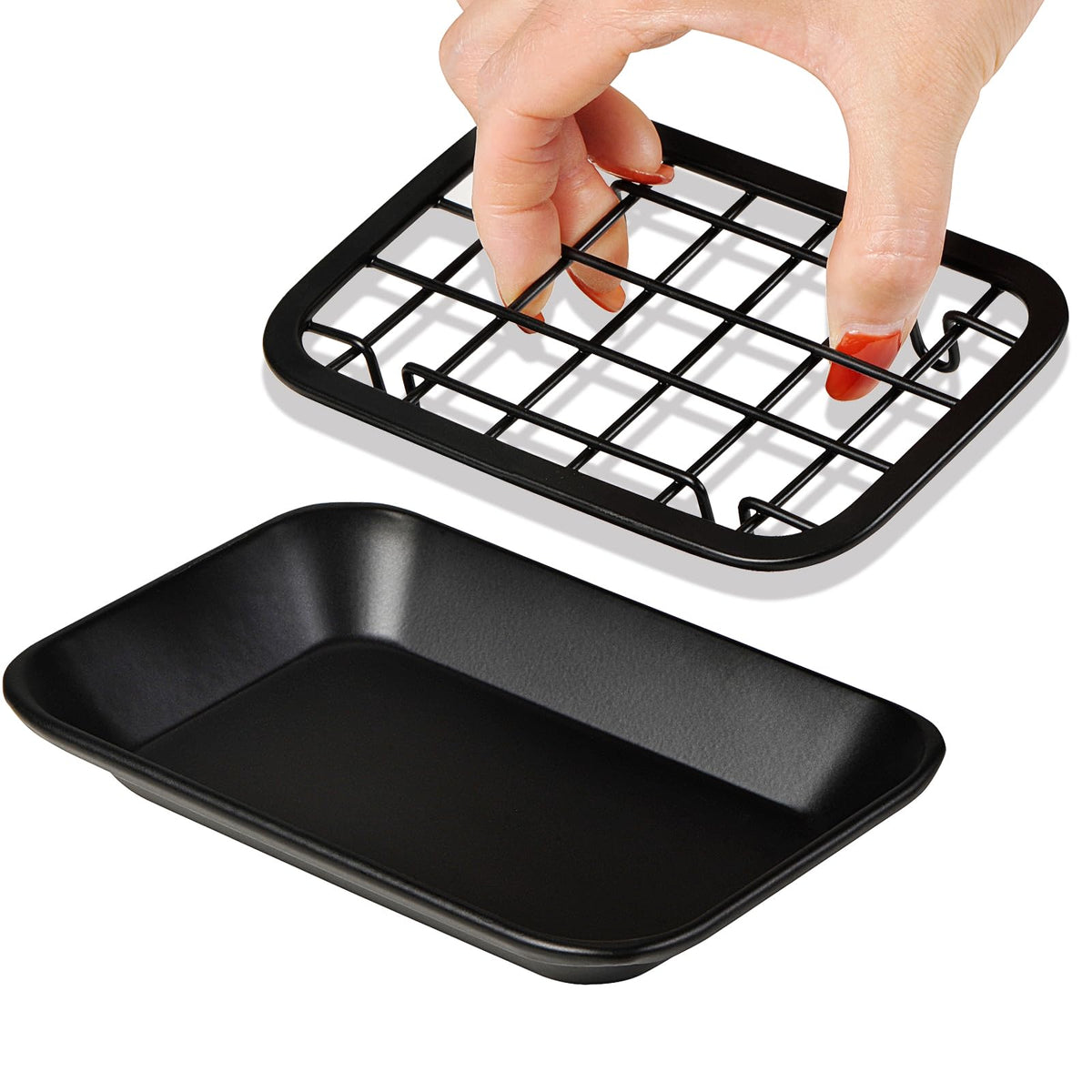 SheeChung Soap Dish for Bathroom Kitchen, Stainless Steel Soap Holder Tray