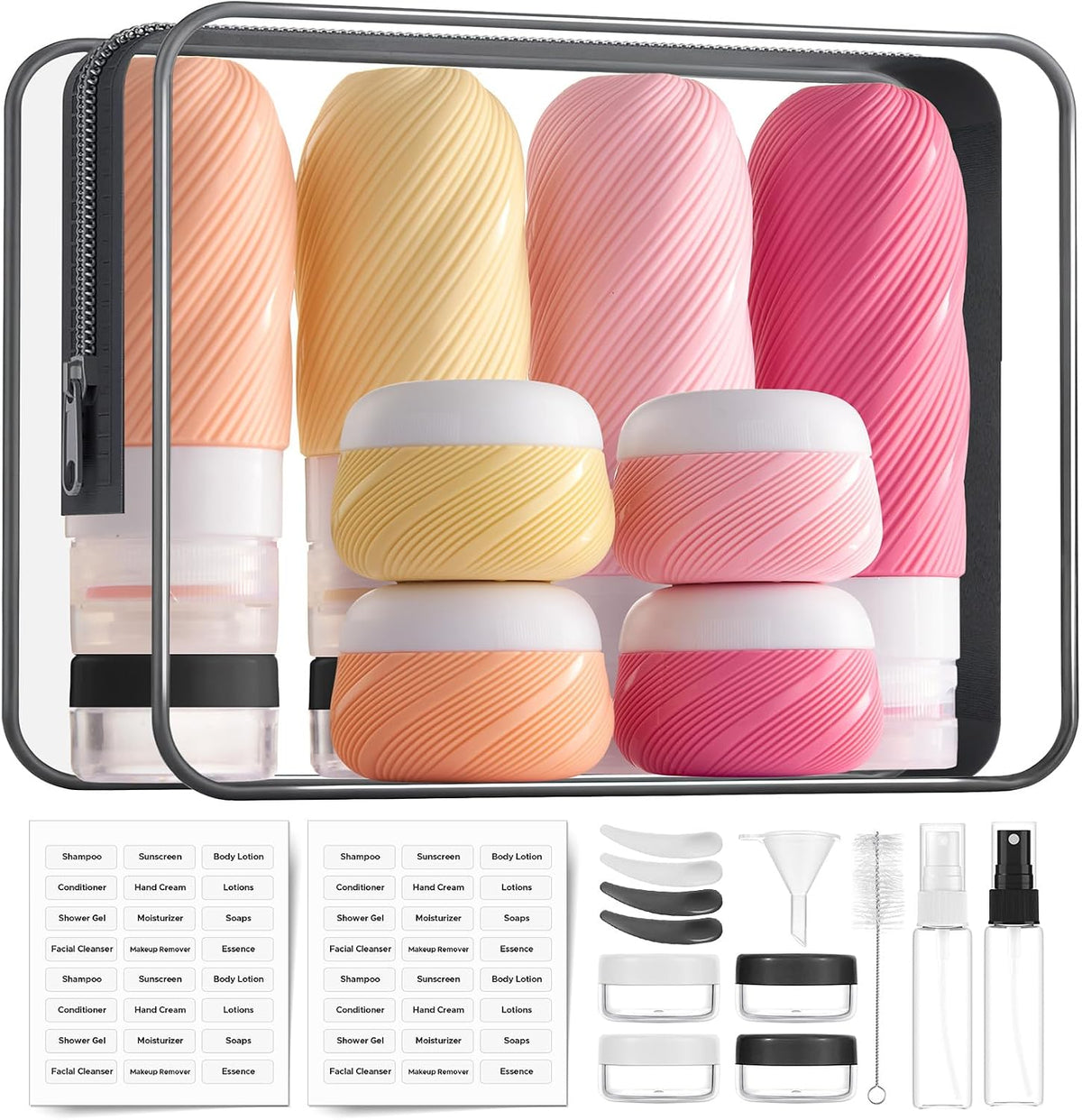 LitBear 23 Pack TSA Approved Travel Bottles for Toiletries, Leak Proof