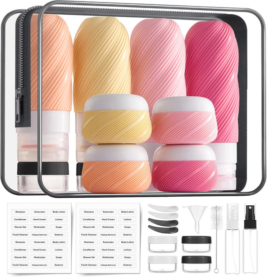 LitBear 23 Pack TSA Approved Travel Bottles for Toiletries, Leak Proof