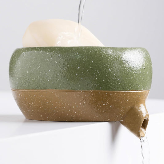 Self Draining Soap Dish, Drain Soap Holder for Bathroom Kitchen Sink Shower