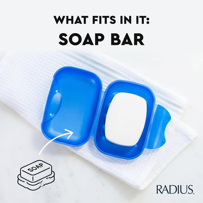 RADIUS Soap Travel Case, BPA-Free Recycled Plastic, Leakproof, Portable for Bathroom, Gym, Home, Camping - Lavender