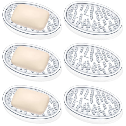 2 Pcs Soap Dish with Holes for Kitchen Bathroom, Clear