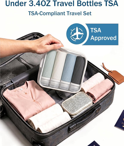 Redfly 13-Piece TSA-Approved Travel Size Bottles for Toiletries, Leak proof