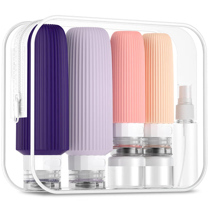 Mrsdry 16 Pack Travel Bottles Set, TSA Approved Leak Proof Silicone Squeezable Containers for Toiletries, Refillable Travel Accessories for Conditioner, Shampoo, Lotion & Body Wash Accessories