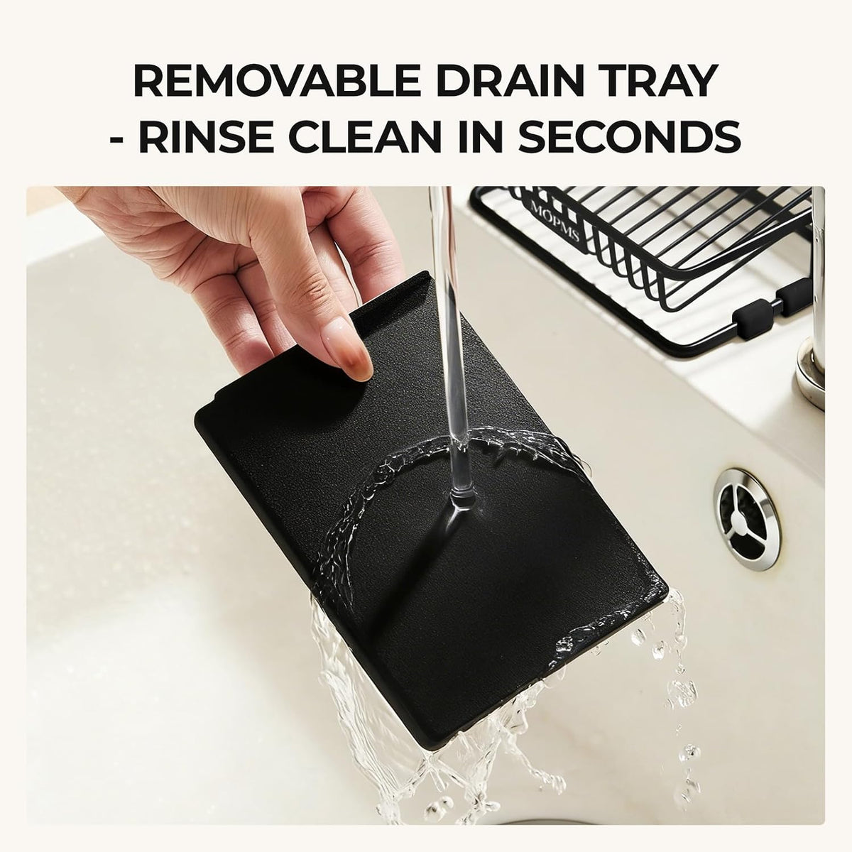 MOPMS Self Draining Soap Dish, Carbon Steel Bar Soap Holder for Shower