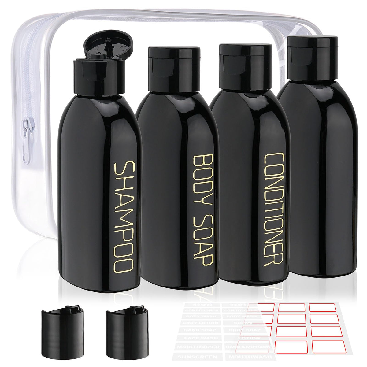 Cosywell 4pc 3.4 oz Leakproof Squeeze Bottles Travel Kit