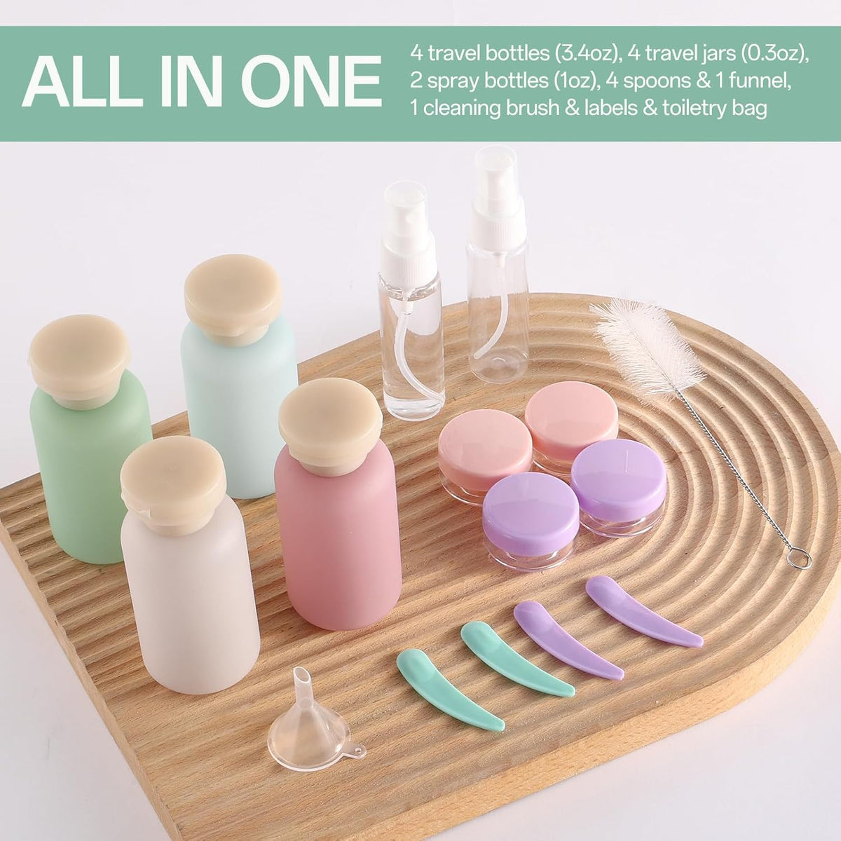 18 Pack Travel Bottles for Toiletries Leak Proof