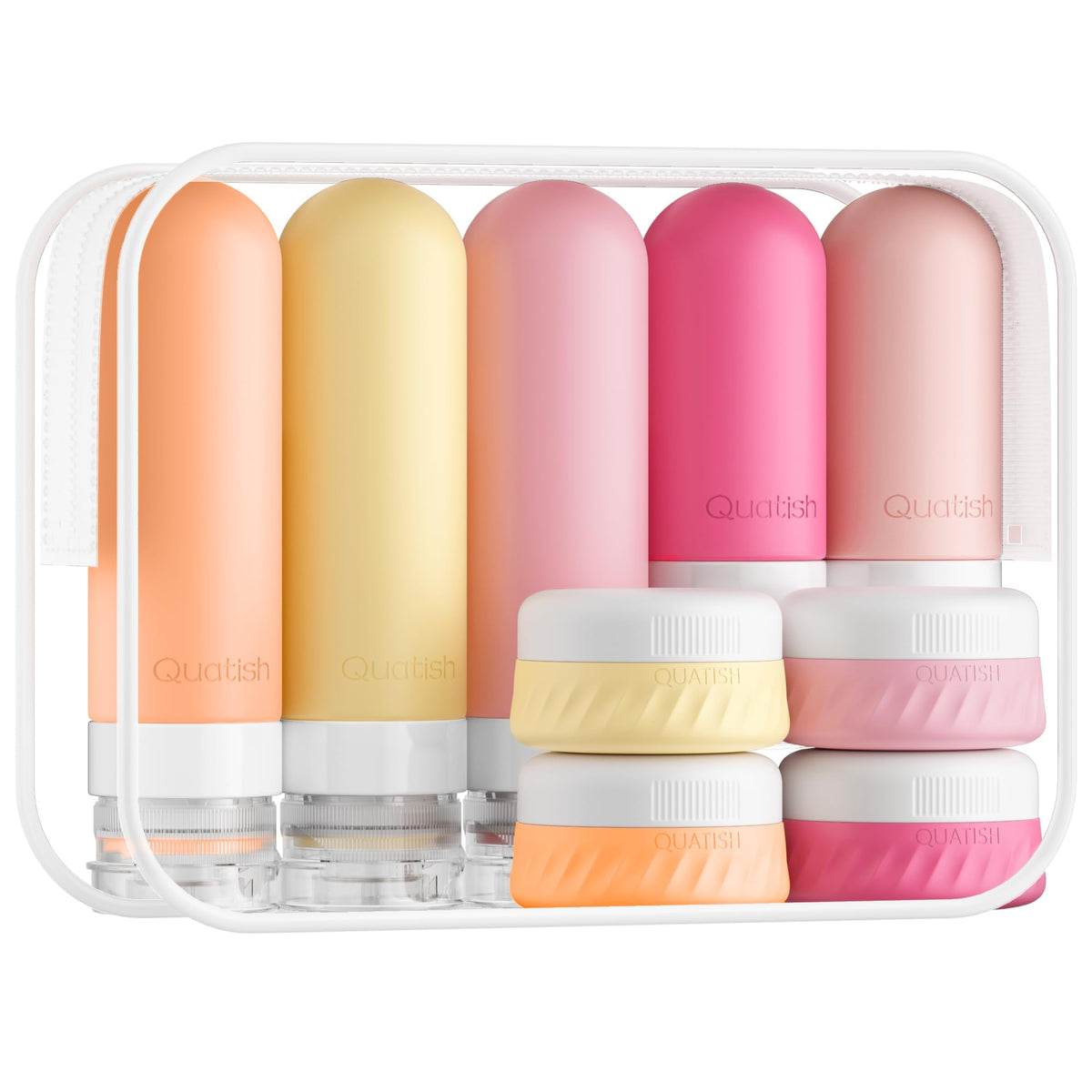 Quatish 15 Pack Travel Bottles Toiletries, Travel Size Containers, Black