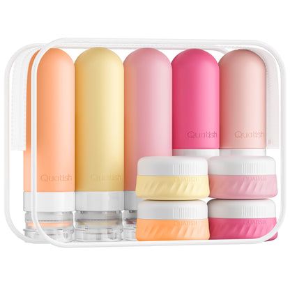 Quatish 15 Pack Travel Bottles Toiletries, Travel Size Containers, Black