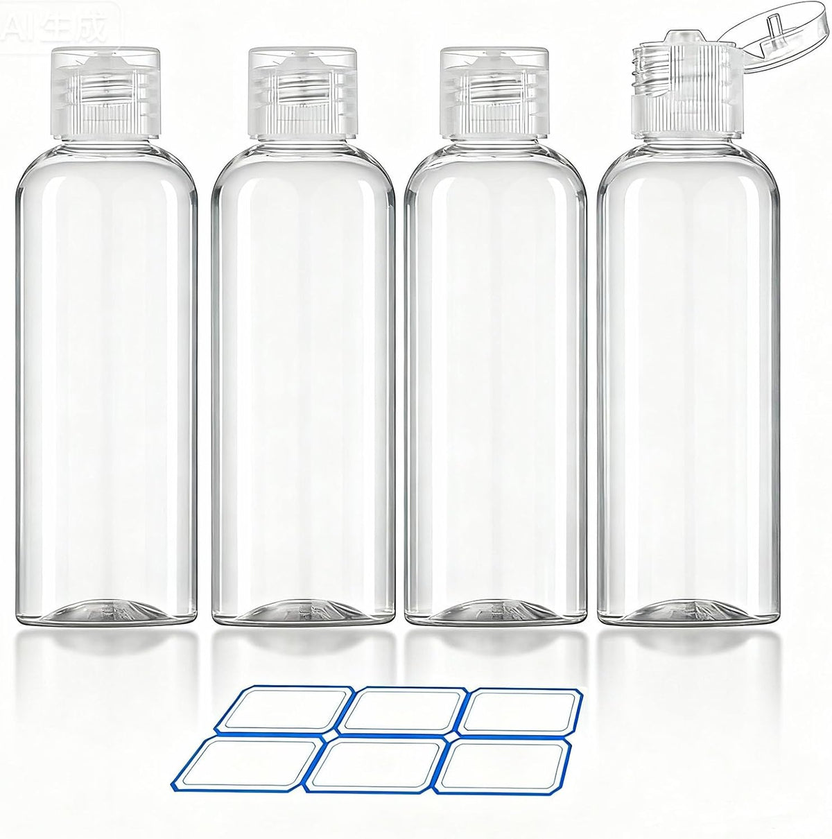 DTDNZKN 4 Pack 3.4 Oz (100ml) TSA Approved Travel Bottles for Toiletries