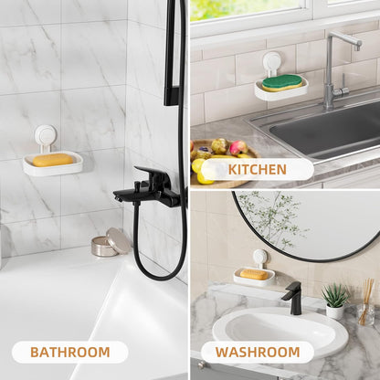 LEVERLOC Soap Holder, Soap Dish for Shower, Suction Cup Bar Soap Holder