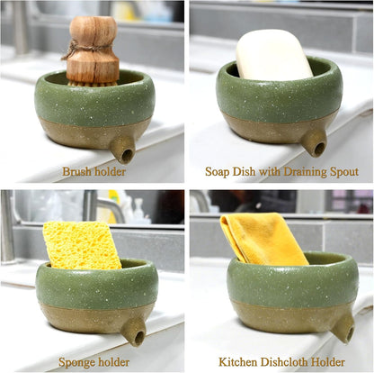Self Draining Soap Dish, Drain Soap Holder for Bathroom Kitchen Sink Shower