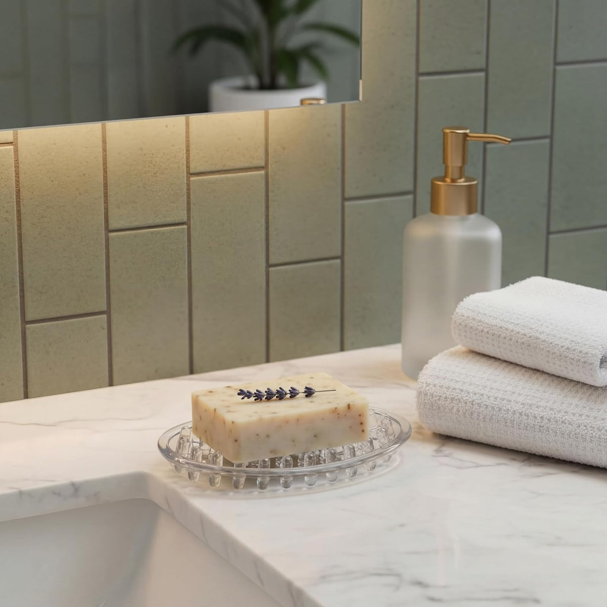2 Pcs Soap Dish with Holes for Kitchen Bathroom, Clear