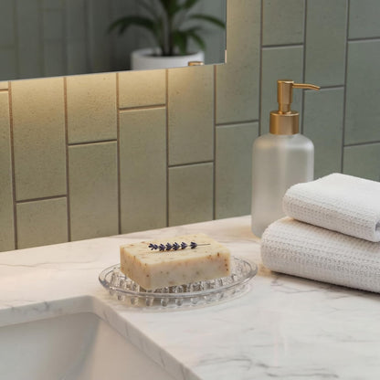 2 Pcs Soap Dish with Holes for Kitchen Bathroom, Clear