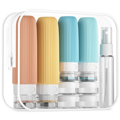 Mrsdry 16 Pack Travel Bottles Set, TSA Approved Leak Proof Silicone Squeezable Containers for Toiletries, Refillable Travel Accessories for Conditioner, Shampoo, Lotion & Body Wash Accessories