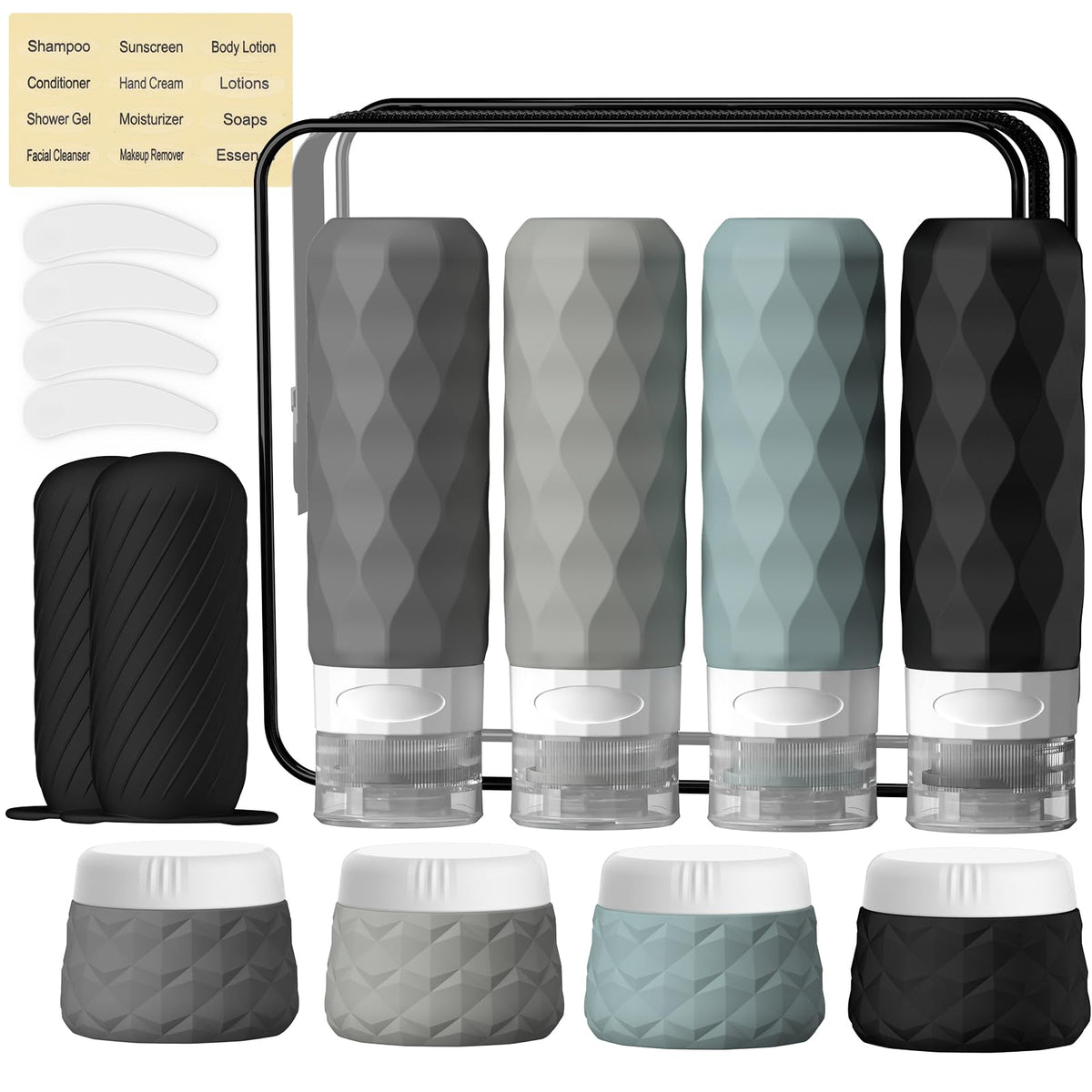 Silevoler 16Pack Travel Bottles for Toiletries, Bottles, Jars, and Covers