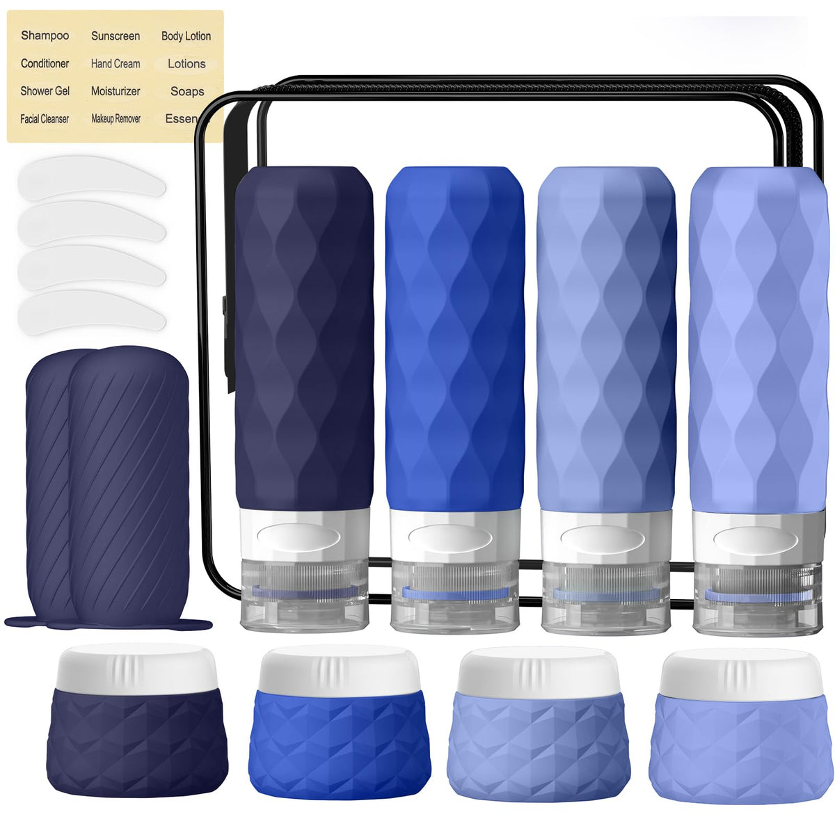 Silevoler 16Pack Travel Bottles for Toiletries, Bottles, Jars, and Covers