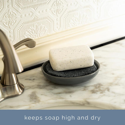 S&T INC. Bar Soap Holder, 4 Pack, 2.9" x 4.4", Dark Grey