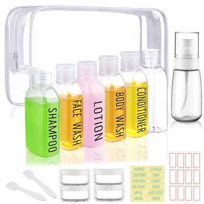 Travel Kit 10 PCS Travel Bottles for Toiletries TSA Approved Bottle