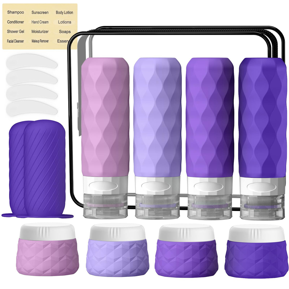 Silevoler 16Pack Travel Bottles for Toiletries, Bottles, Jars, and Covers