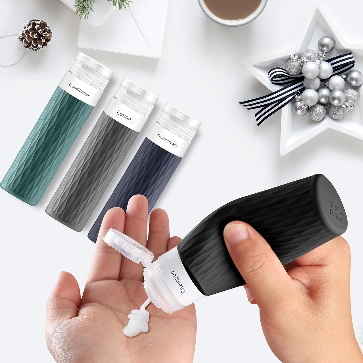 Travel Bottles for Toiletries, TSA Approved Silicone Travel Toiletry Bottle