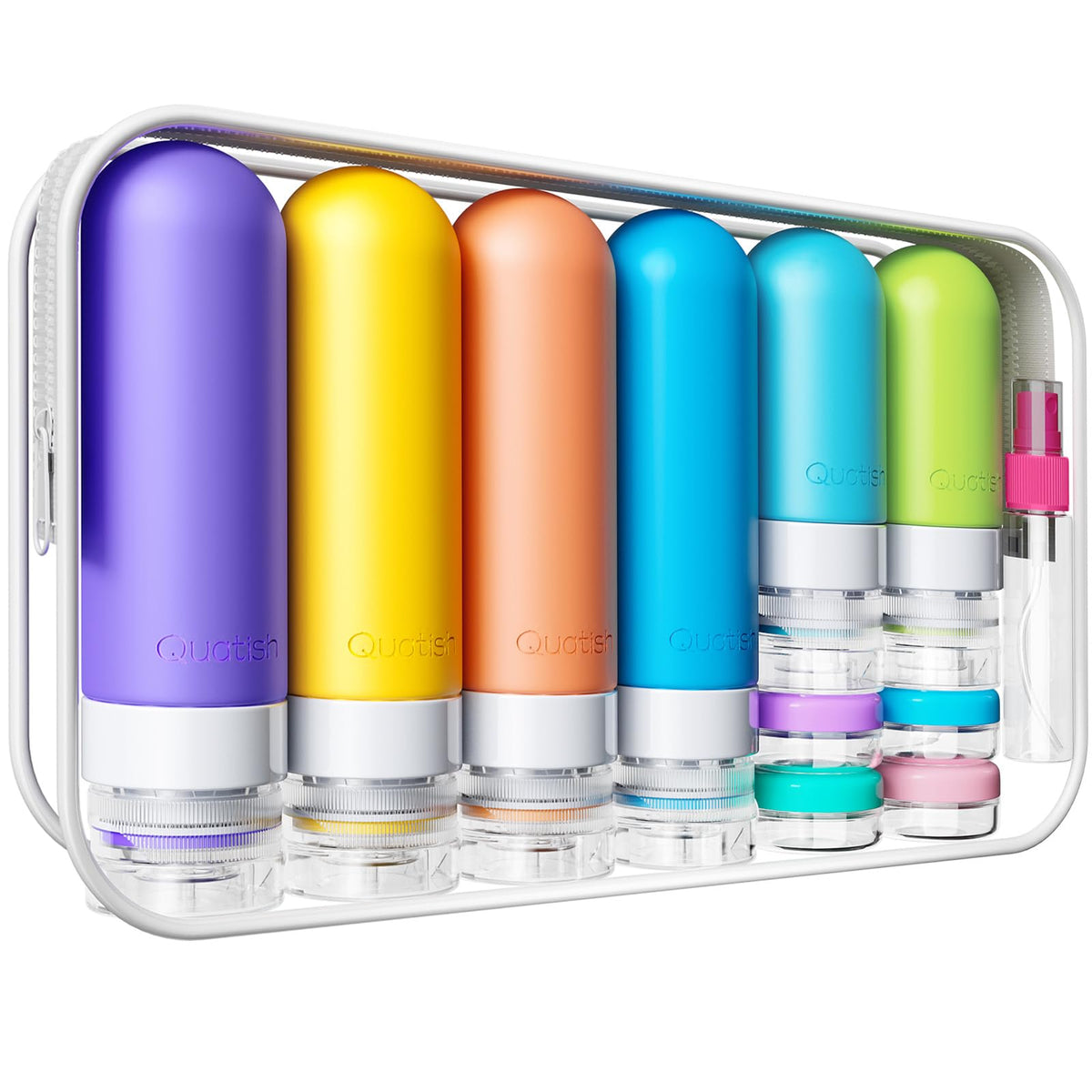 20 Pack Travel Bottles for Toiletries, Original Patented, TSA Approved Travel Size Containers, Leak Proof Silicone Shampoo and Conditioner Bottles Women & Men, Airplane Cruise Essentials, Black