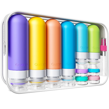 20 Pack Travel Bottles for Toiletries, Original Patented, TSA Approved Travel Size Containers, Leak Proof Silicone Shampoo and Conditioner Bottles Women & Men, Airplane Cruise Essentials, Black
