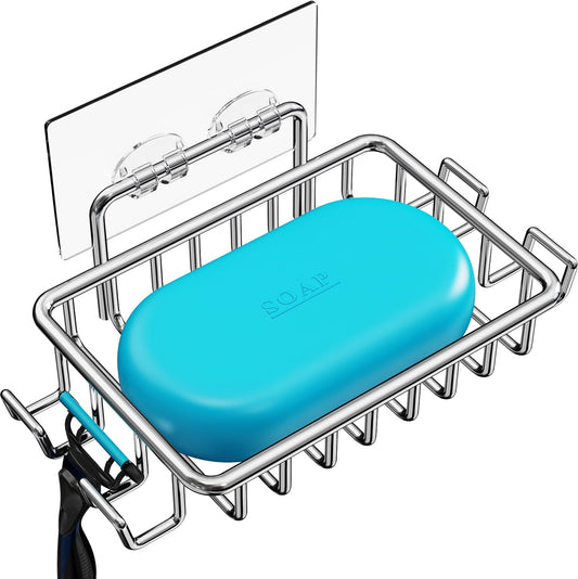 Nieifi Bar Soap Holder for Shower Wall, Adhesive Soap Dish for Bathroom
