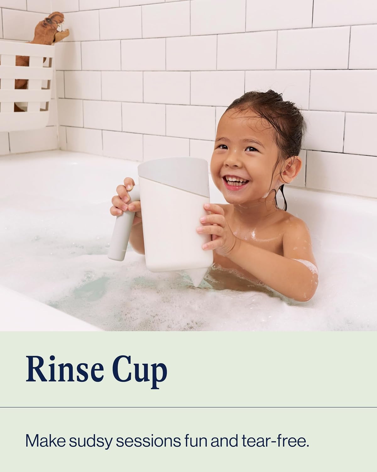 Lalo Baby Bath Rinse Cup with Handle for Easy Grip, Tear-Free Bathing