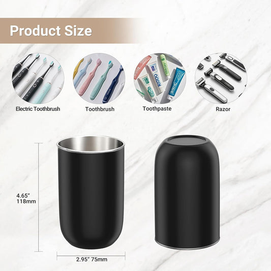 Unbreakable Stainless Steel Toothbrush Holder Tumbler Cup for Bathroom 13oz