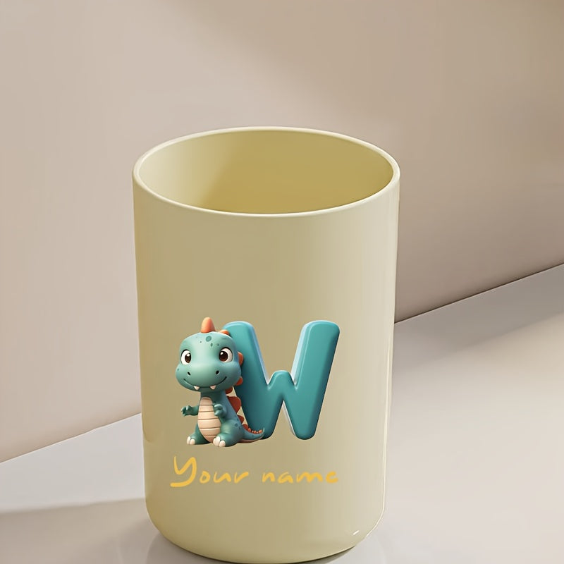 Customized Name Water Cup, Personalized Toothbrush Cup, Creative Dinosaur Letter Print, Couple Solid Color Mouthwash Cup, Holiday Camping Necessities, Suitable for Home, Travel and School, Personalized Gifts for Friends and Partners.