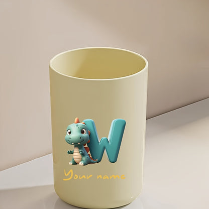 Customized Name Water Cup, Personalized Toothbrush Cup, Creative Dinosaur Letter Print, Couple Solid Color Mouthwash Cup, Holiday Camping Necessities, Suitable for Home, Travel and School, Personalized Gifts for Friends and Partners.