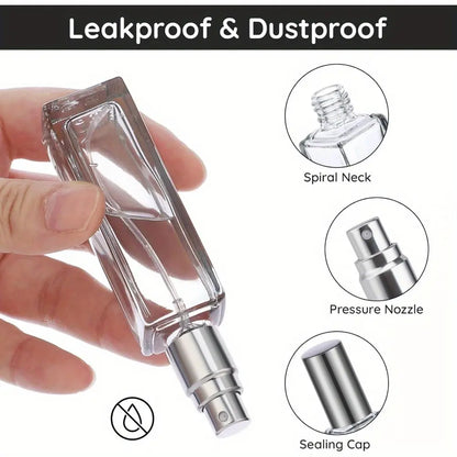 2PCS Mini Refillable Glass Spray Bottle Set, 3 Accessories, Including Funnel, Water Drip, Pump, Perfume Fine Atomizer