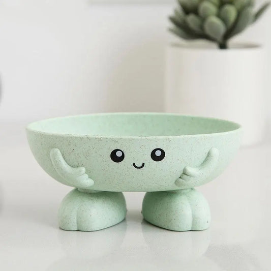 3-Piece Plastic Draining Soap Dishes Set - Creative Cute Cartoon Holders, Multifunctional Bathroom Storage Racks