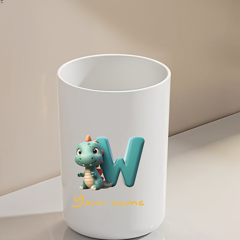 Customized Name Water Cup, Personalized Toothbrush Cup, Creative Dinosaur Letter Print, Couple Solid Color Mouthwash Cup, Holiday Camping Necessities, Suitable for Home, Travel and School, Personalized Gifts for Friends and Partners.