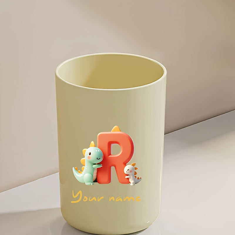 Customized Name Water Cup, Personalized Toothbrush Cup, Creative Dinosaur Letter Print, Couple Solid Color Mouthwash Cup, Holiday Camping Necessities, Suitable for Home, Travel and School, Personalized Gifts for Friends and Partners.