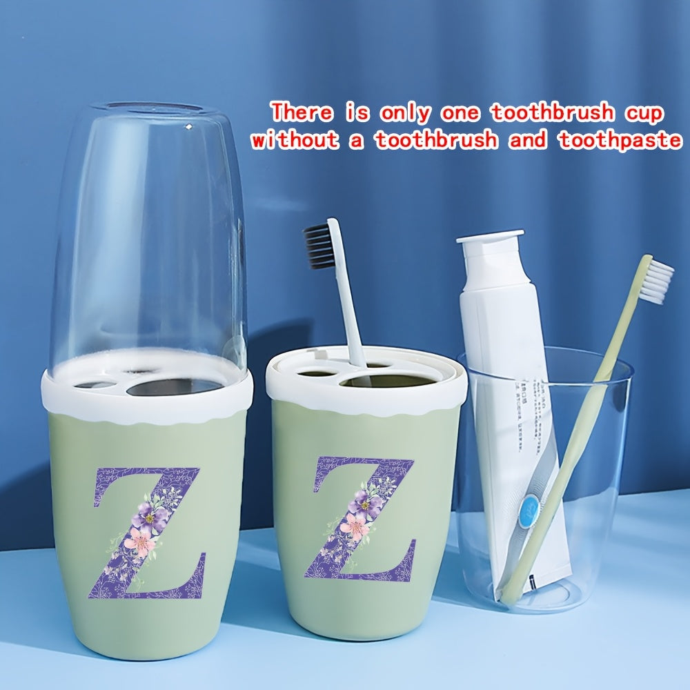 Toothbrush Cup, Portable Travel Mouthwash Cup, Dual-cup Design Multi-functional Mouthwash Cup, Lightweight and Hygienic, Essential for Travel Accommodations, Ideal for Short-term Hotel Stays, "Z" Is One of the 26 Letters No Other Meaning