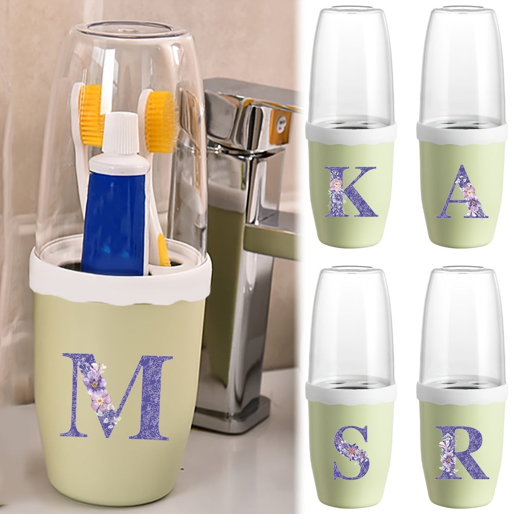 Toothbrush Cup, Portable Travel Mouthwash Cup, Dual-cup Design Multi-functional Mouthwash Cup, Lightweight and Hygienic, Essential for Travel Accommodations, Ideal for Short-term Hotel Stays, "Z" Is One of the 26 Letters No Other Meaning