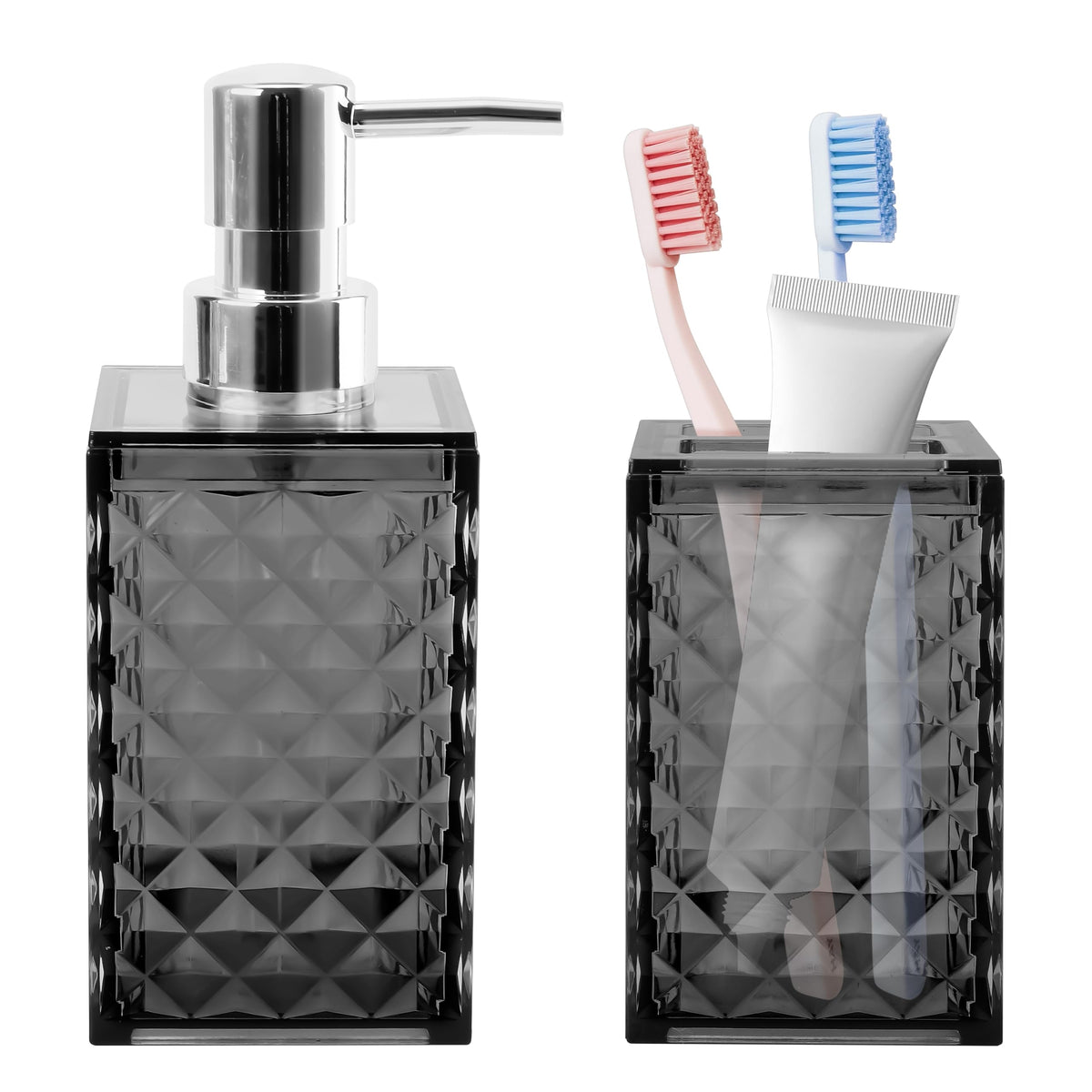 4 PCS Blue Bathroom Accessory Set,Plastic Bathroom Accessories Sets