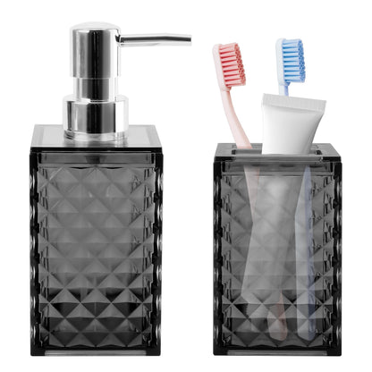 4 PCS Blue Bathroom Accessory Set,Plastic Bathroom Accessories Sets