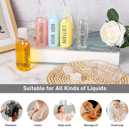 Travel Bottles for Toiletries 6 PCS 3.4oz Plastic Bottles Clear