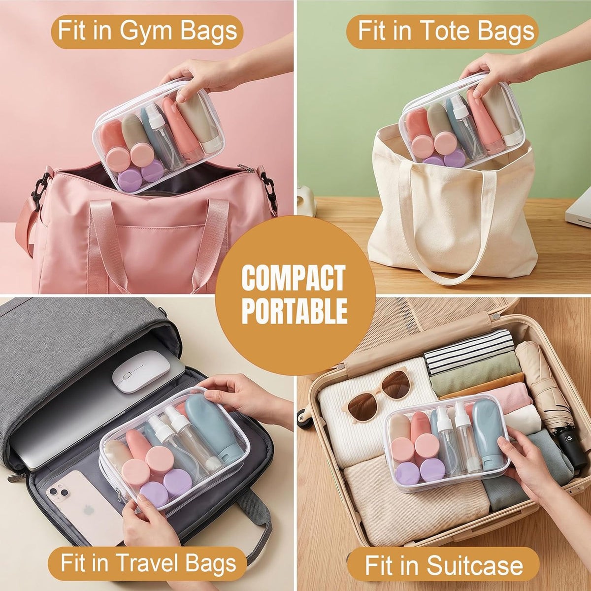 DEWSENSI 20 Pack Travel Bottles for Toiletries, Travel Size Containers Kit