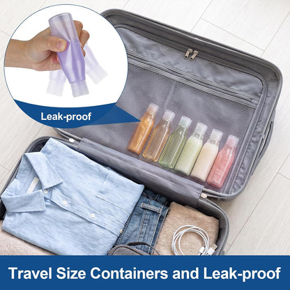 Travel Bottles for Toiletries 6 Pack 3oz/90ml Travel Size Toiletry Bottles
