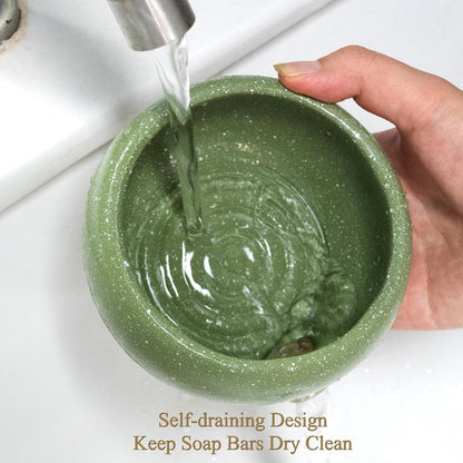 Self Draining Soap Dish, Drain Soap Holder for Bathroom Kitchen Sink Shower